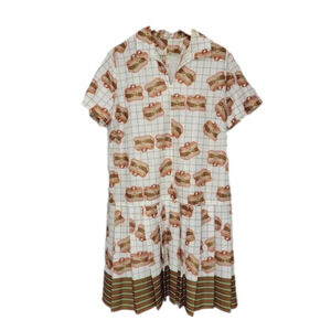 VINTAGE Handmade Drop Waist Collard dress